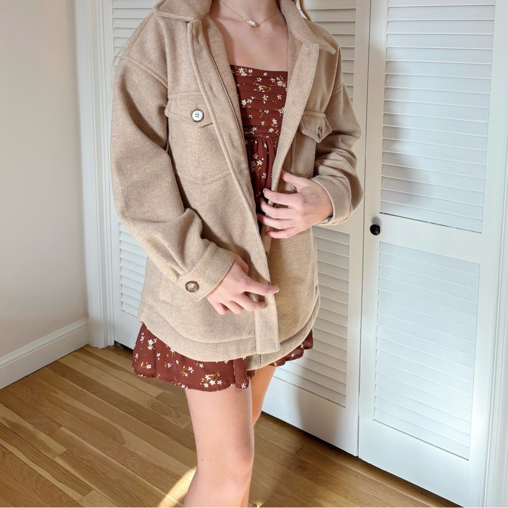 Tan Button-Up Jacket - Picture 2 of 4